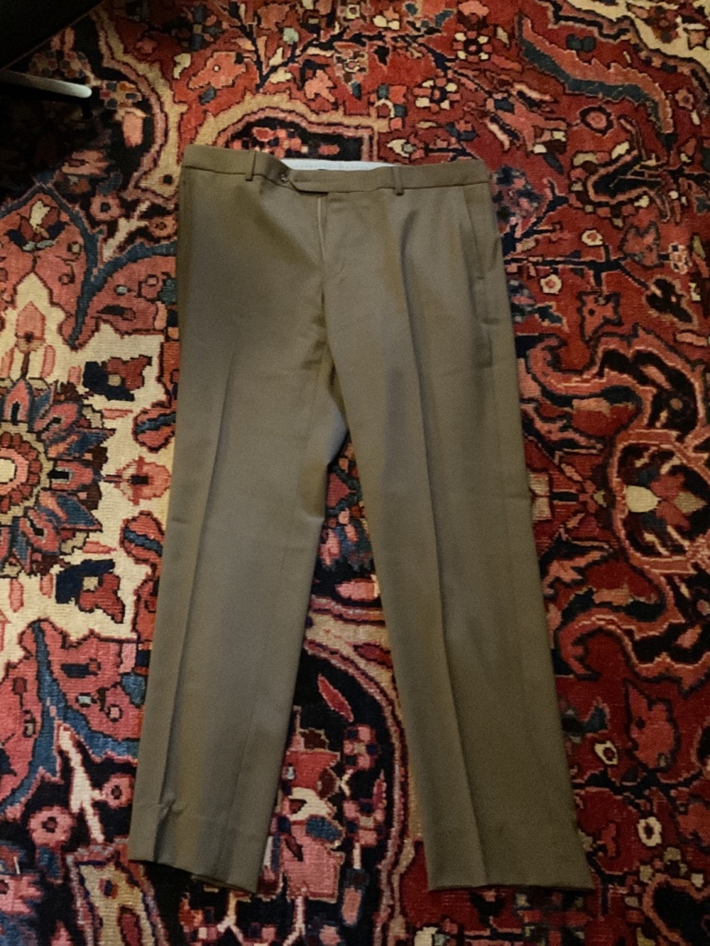 Ballin Soho Comfort 'EZE' Super 120s Modern Flat Front Twill Pant in Saddle Sz36